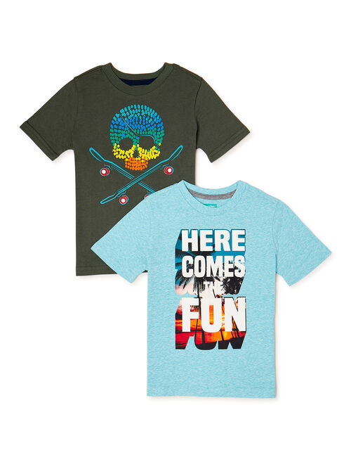 365 Kids from Garanimals Boys’ Short Sleeve T-Shirts Multipack, 2-Piece, Sizes 4-12