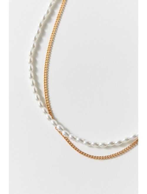 Urban Outfitters Pearl And Chain Layer Necklace