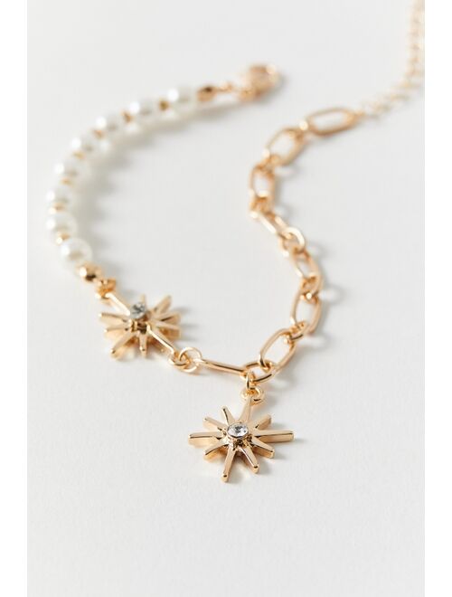 Urban Outfitters Celeste Star Pearl And Chain Bracelet