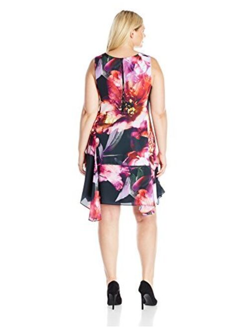 Julia Jordan Women's Plus Size Abstract Floral Dress
