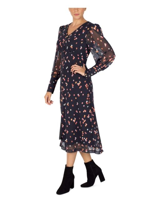 julia jordan Button-Trim Midi Dress