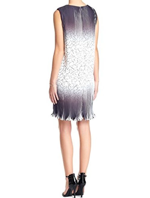 Julia Jordan Ombre Etch Accordion Pleat Dress, Black/Ivy Ombre