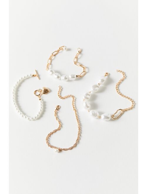Urban Outfitters Sarah Pearl And Chain Bracelet Set