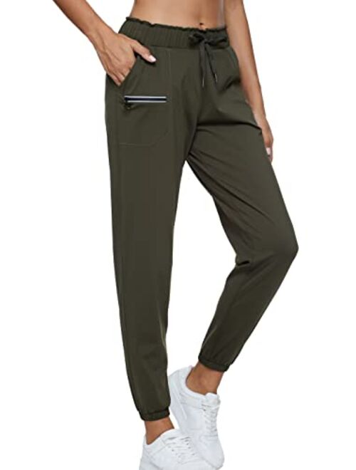 Rrosseyz Women Lightweight Joggers Pants with Pockets, Quick Dry Athletic Workout Soft Pant for Gym Running