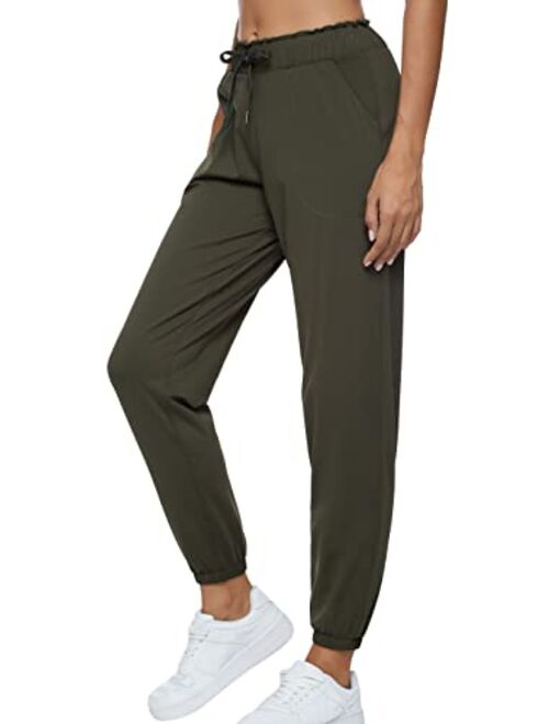 Rrosseyz Women Lightweight Joggers Pants with Pockets, Quick Dry Athletic Workout Soft Pant for Gym Running