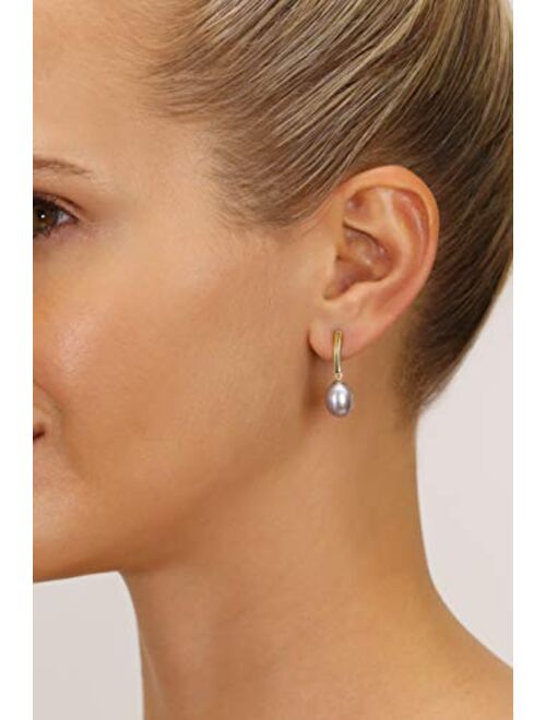 Tilo Jewelry 14k Yellow Gold Freshwater Cultured Drop Pearl Earring
