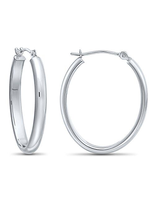Tilo Jewelry 14k Gold Oval Hoop Earrings, 1''