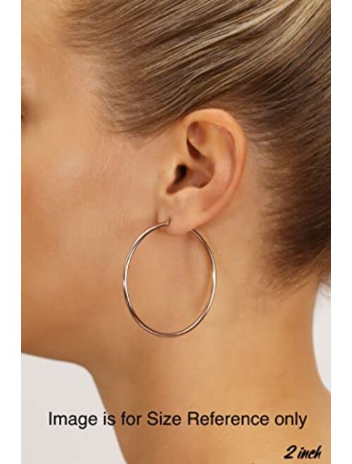 TILO JEWELRY 14k Gold Diamond-Cut Round Hoop Earrings, 2'' Diameter