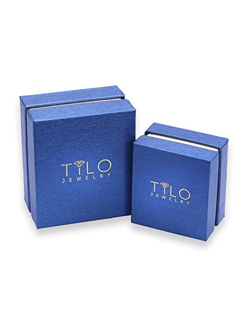 Tilo Jewelry 14k Yellow Gold 8mm Round Crystal Ball Stud Earrings with 14k Gold Pushbacks, Choice of Colors