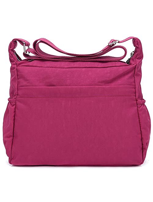 Stuoye Crossbody Purses Bags for Women Lightweight Nylon Shoulder Handbags Travel Multi Pocket Messenger Bag