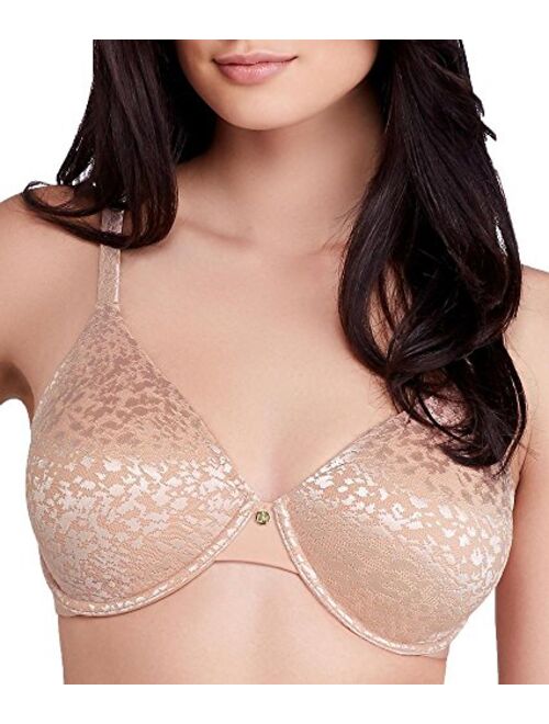 Le Mystere Women's Seamless Safari Smoother Bra, Silken Full-Coverage Bra with Signature Animal Lace