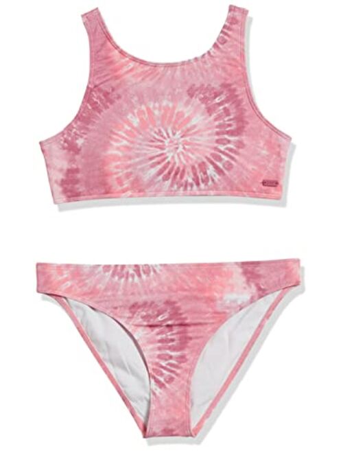 Roxy Girls' Colors Reflection Crop Top Swimsuit Set