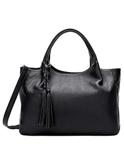 Genuine Leather Handbags for Women Top Handle Satchel Purse Ladies Work Tote Bag