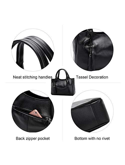 OVER EARTH Genuine Leather Handbags for Women Top Handle Satchel Purse Ladies Work Tote Bag
