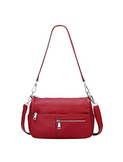 Genuine Leather Shoulder Bag Small Crossbody Handbags for Women Ladies Purse