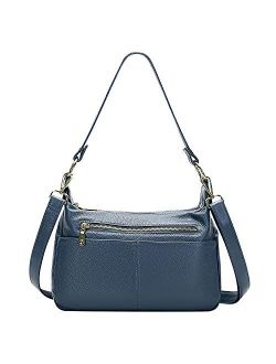 Soft Leather Handbags for Women Crossbody Purses Multi Pockets Shoulder Bags Messenger Bag Medium