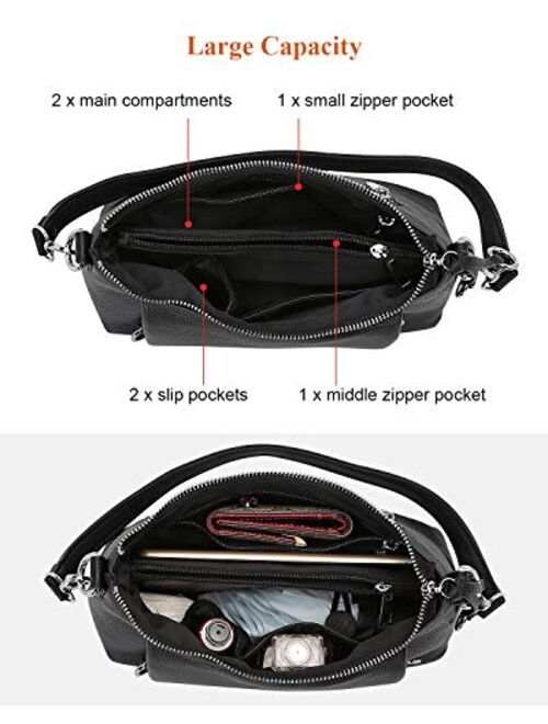 OVER EARTH Crossbody Purses and Handbags for Women Genuine Leather Shoulder Bag for Ladies Medium