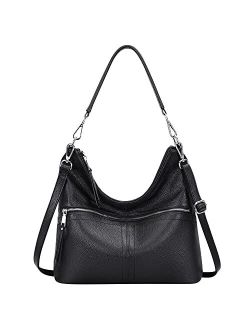 Genuine Leather hobo Purses and Handbags for Women Large Shoulder Bag