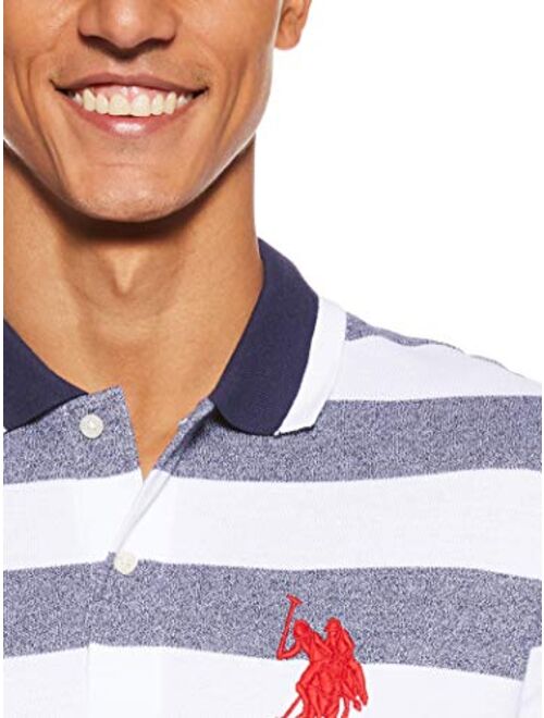 U.S. Polo Assn. Men's Slim Fit Marle Striped Pique Polo Shirt