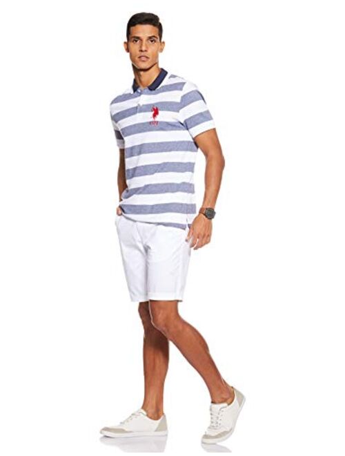 U.S. Polo Assn. Men's Slim Fit Marle Striped Pique Polo Shirt
