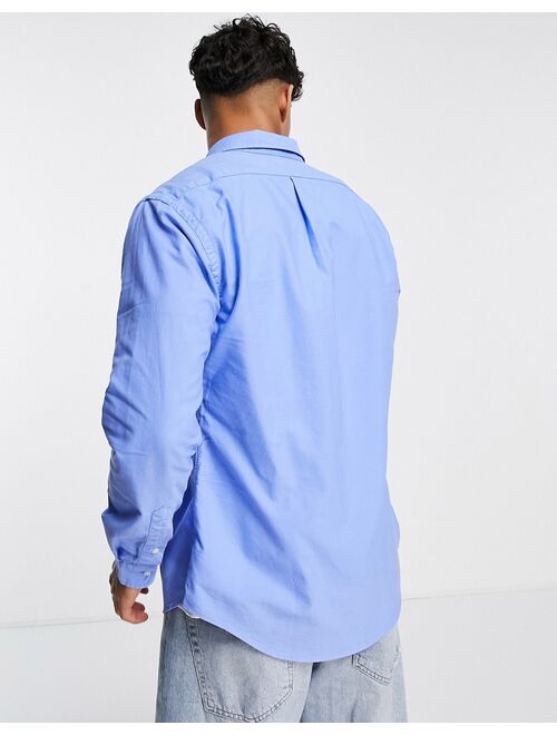 Polo Ralph Lauren player logo slim fit garment dyed oxford shirt in blue