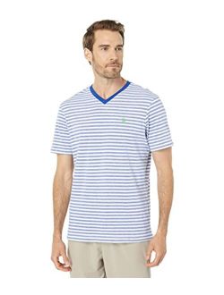 U.S. Polo Assn Men's Short Sleeve V-Neck Striped T-Shirt