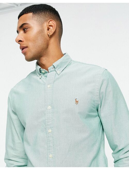 Polo Ralph Lauren icon logo slim fit oxford shirt button down in green