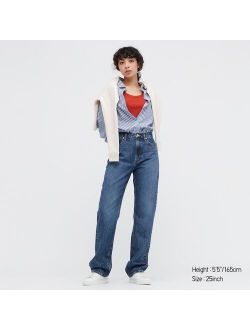 WOMEN STRAIGHT HIGH-RISE JEANS