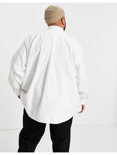 Polo Ralph Lauren Big & Tall player logo oxford shirt in white