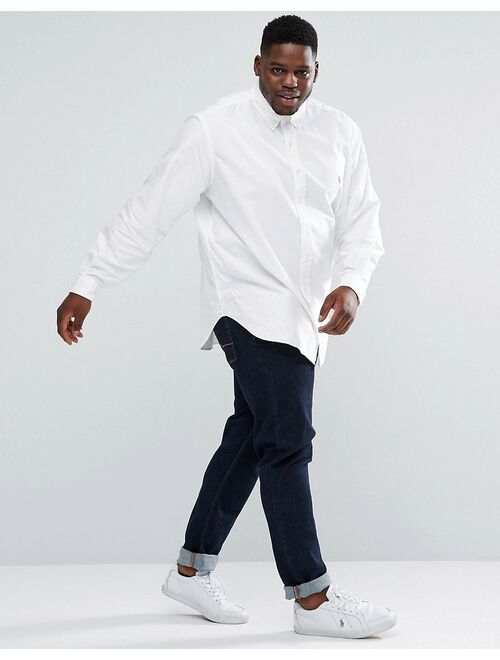 Polo Ralph Lauren Big & Tall player logo oxford shirt buttondown in white