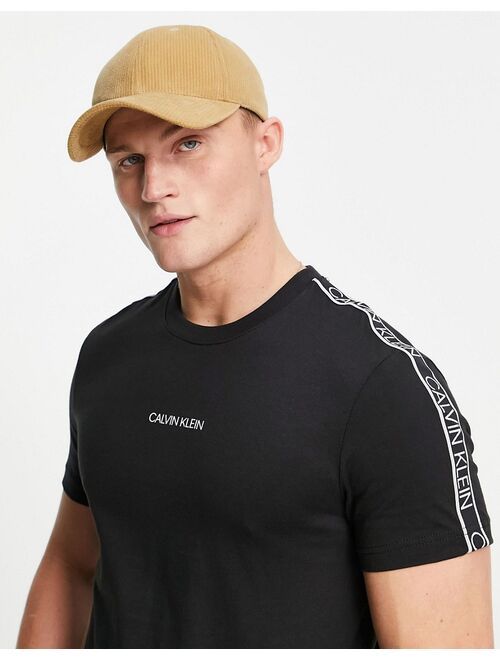 Calvin Klein central & tape logo t-shirt in black