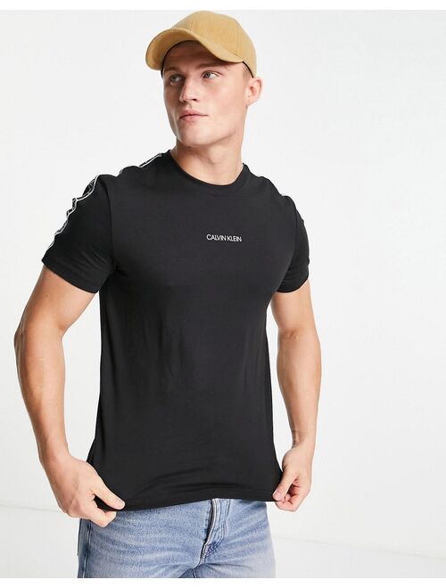 Calvin Klein central & tape logo t-shirt in black