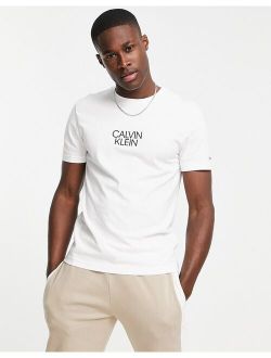 shadow centre logo t-shirt in white