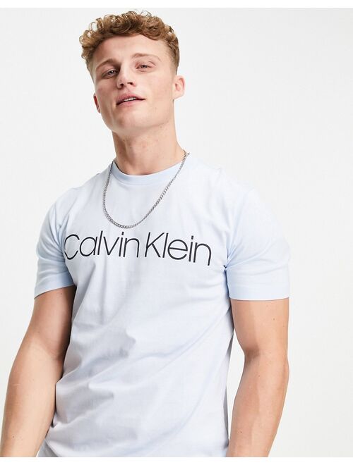 Calvin Klein large front logo T-shirt in kingly blue