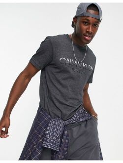 tone-on-tone logo T-shirt in gray