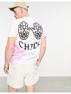 tie dye chill t-shirt with back print