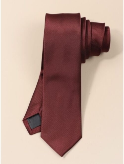 Men Minimalist Textured Solid Polyester Tie