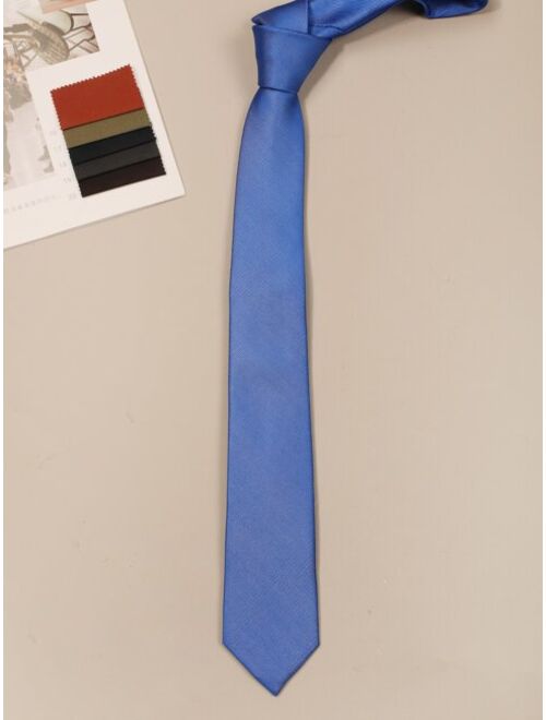 Shein Men Minimalist Textured Solid Polyester Tie