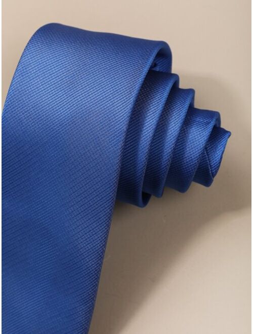 Shein Men Minimalist Textured Solid Polyester Tie