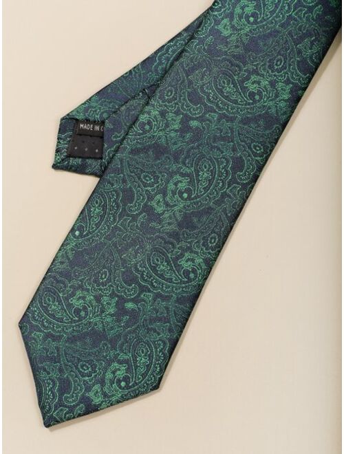 Shein Men Paisley Print Neck Tie & Handkerchief