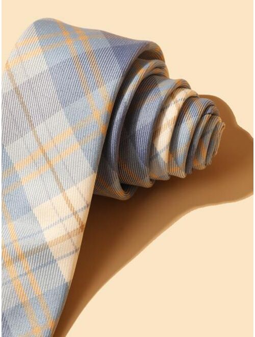 Shein Men Plaid Print Polyester Tie