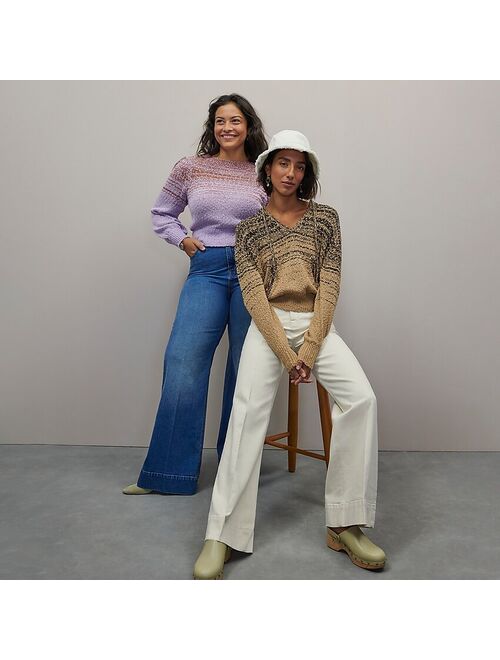 J.Crew Wide-leg denim trouser in Pearl Street wash