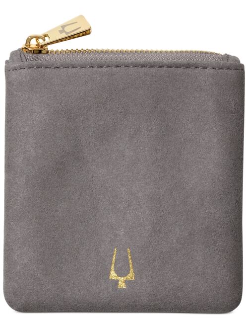 Bulova Men's Leather Bracelet in Stainless Steel