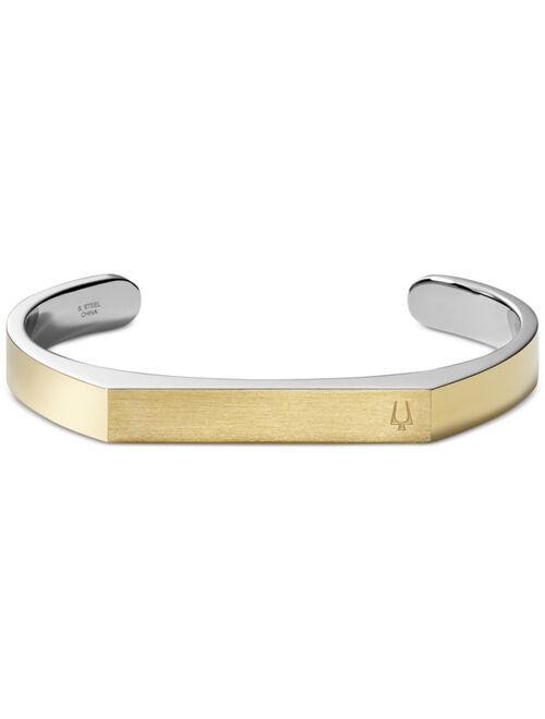 Bulova Men's Two-Tone Open Cuff Bracelet in Stainless Steel