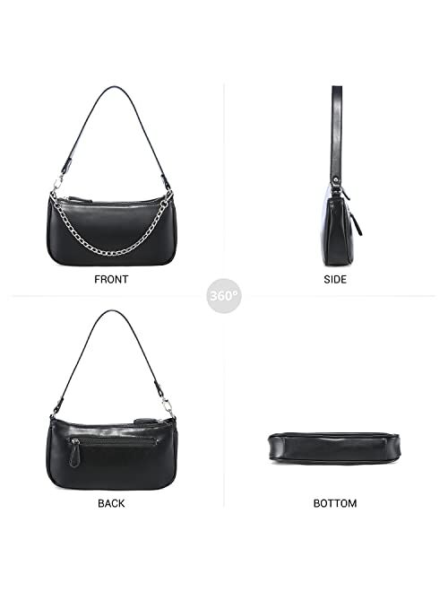 Loiral Shoulder Bags for Women, Retro Classic Tote HandBag Crocodile Pattern Clutch Purse with Zipper Closure