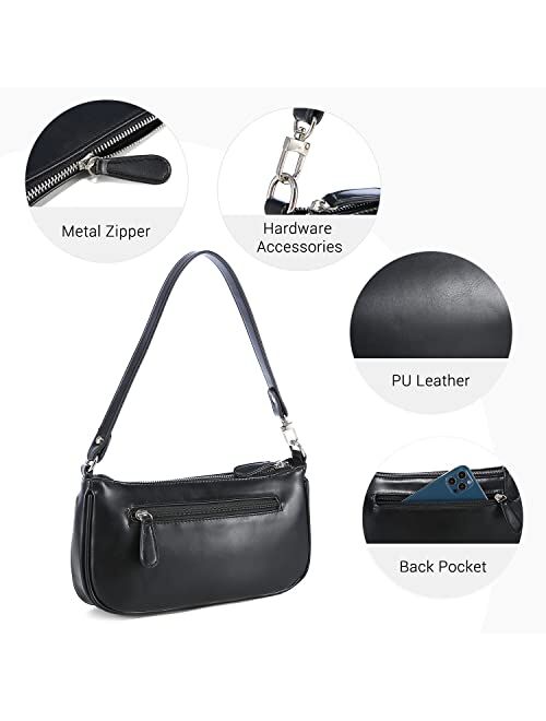 Loiral Shoulder Bags for Women, Retro Classic Tote HandBag Crocodile Pattern Clutch Purse with Zipper Closure