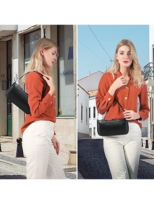 Loiral Shoulder Bags for Women, Retro Classic Tote HandBag Crocodile Pattern Clutch Purse with Zipper Closure