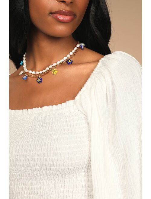 Lulus Breezing In White Smocked Balloon Sleeve Top