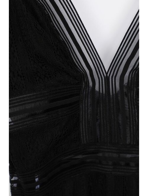 Lulus Casita Black Lace Sleeveless Bodysuit