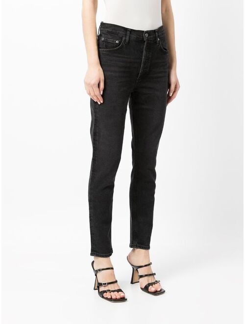 AGOLDE skinny-fit mid-rise denim jeans